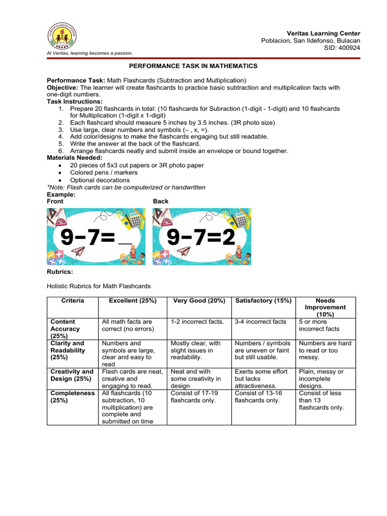 Math and Language Flashcard Tasks | PDF | Flashcard | Force