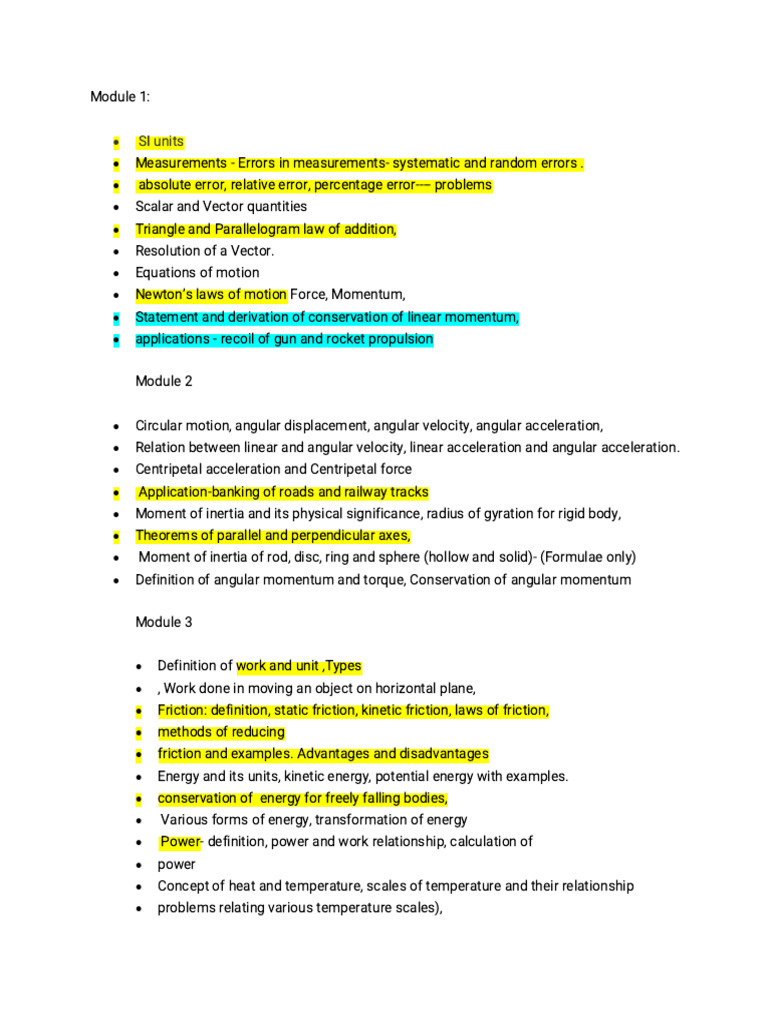 important topics | PDF | Force | Torque