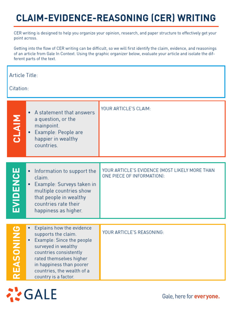 Mastering Claim-Evidence-Reasoning (CER) | PDF