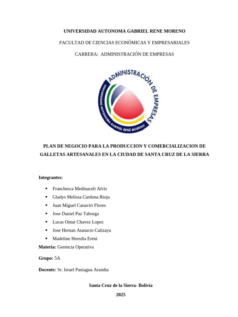 Proyecto Final Jose | PDF | Confitería | Plan de negocios