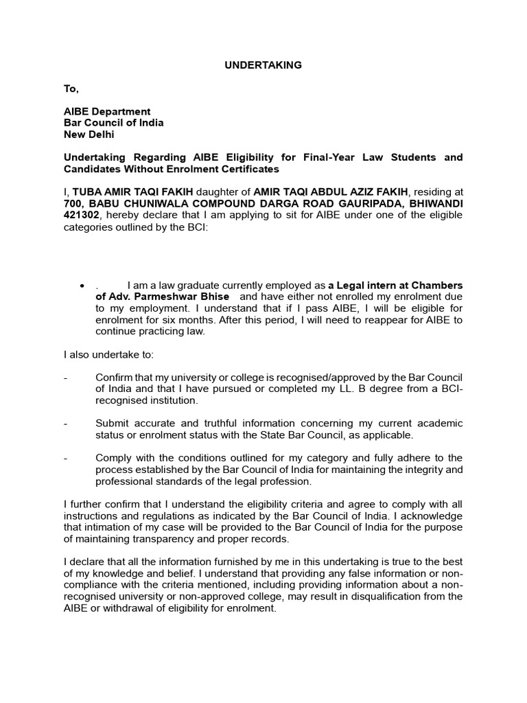 Undertaking | PDF