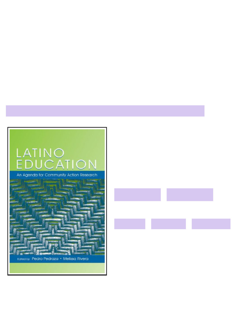(Ebook) Latino Education: An Agenda For Community Action Research ...