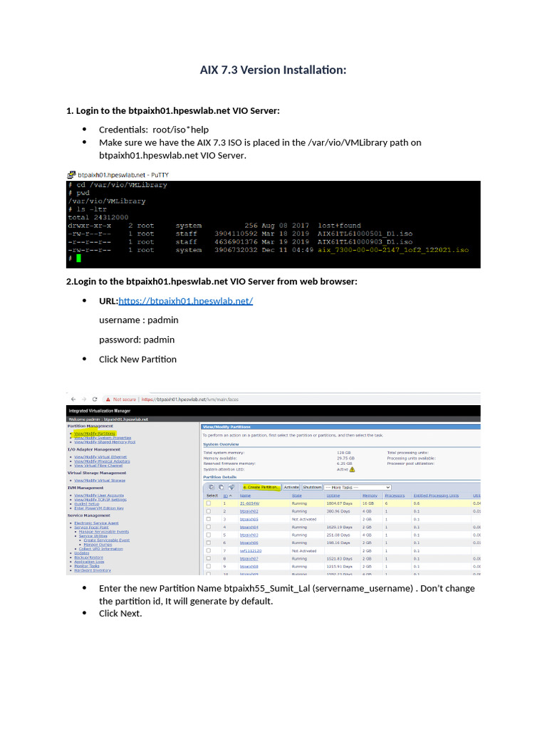 AIX 7.3 Installation Guide on VIO Server | PDF | Computing | Computer ...