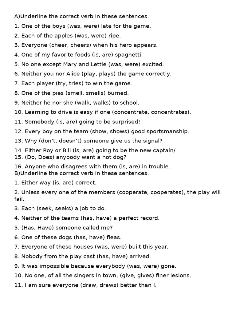 Correct Verb Usage Exercises | PDF