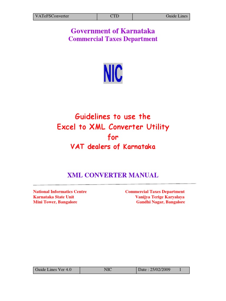 Guidelines Excel To XML Converter | PDF | Microsoft Excel | Invoice