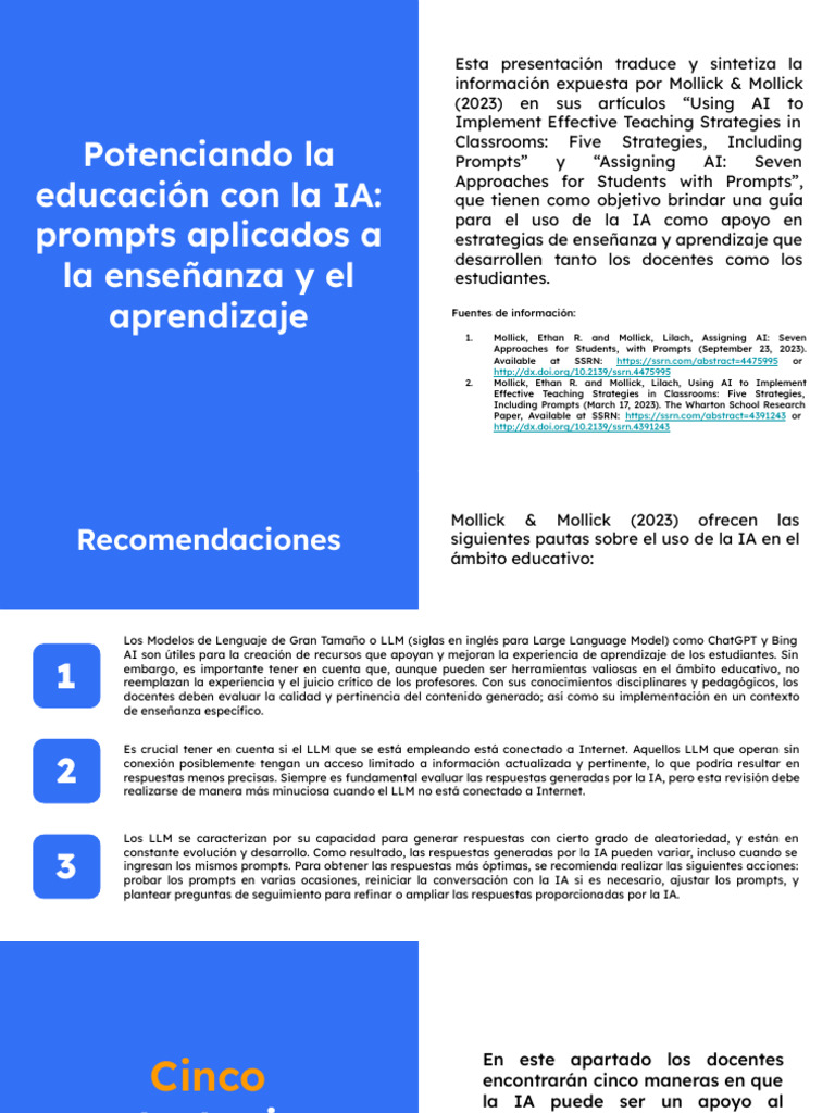 IA en Educación: Estrategias y Prompts | PDF | Inteligencia artificial ...