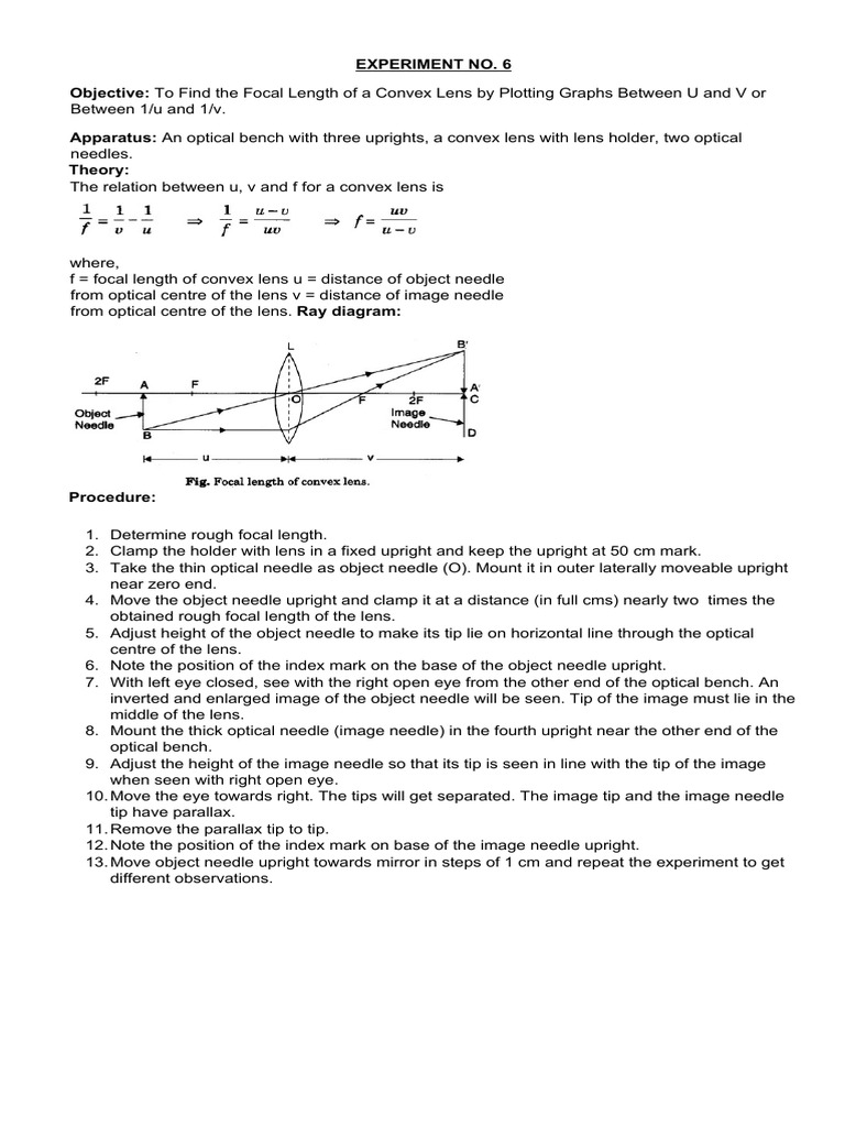 Experiment 6 | PDF | Optics | Eye