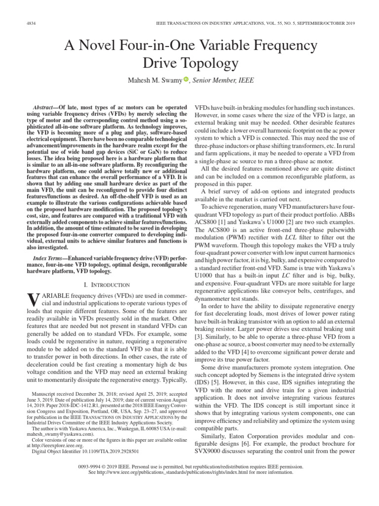 Four-in-One Variable Frequency Drive Design | PDF | Inductor | Power ...