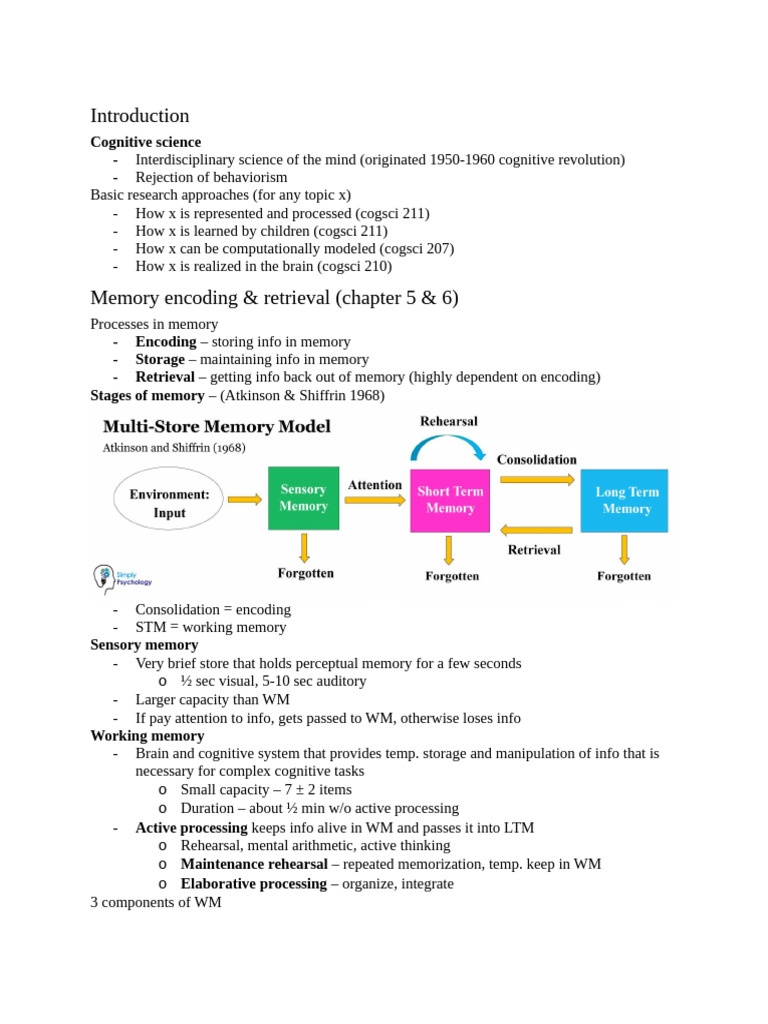CogSci 211 | PDF | Recall (Memory) | Memory