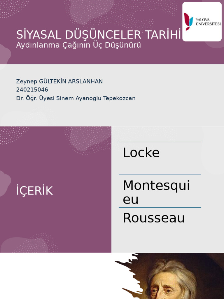 Zeynep Gültekin-Siyasal Düşünceler Tarihi Sunumu | PDF