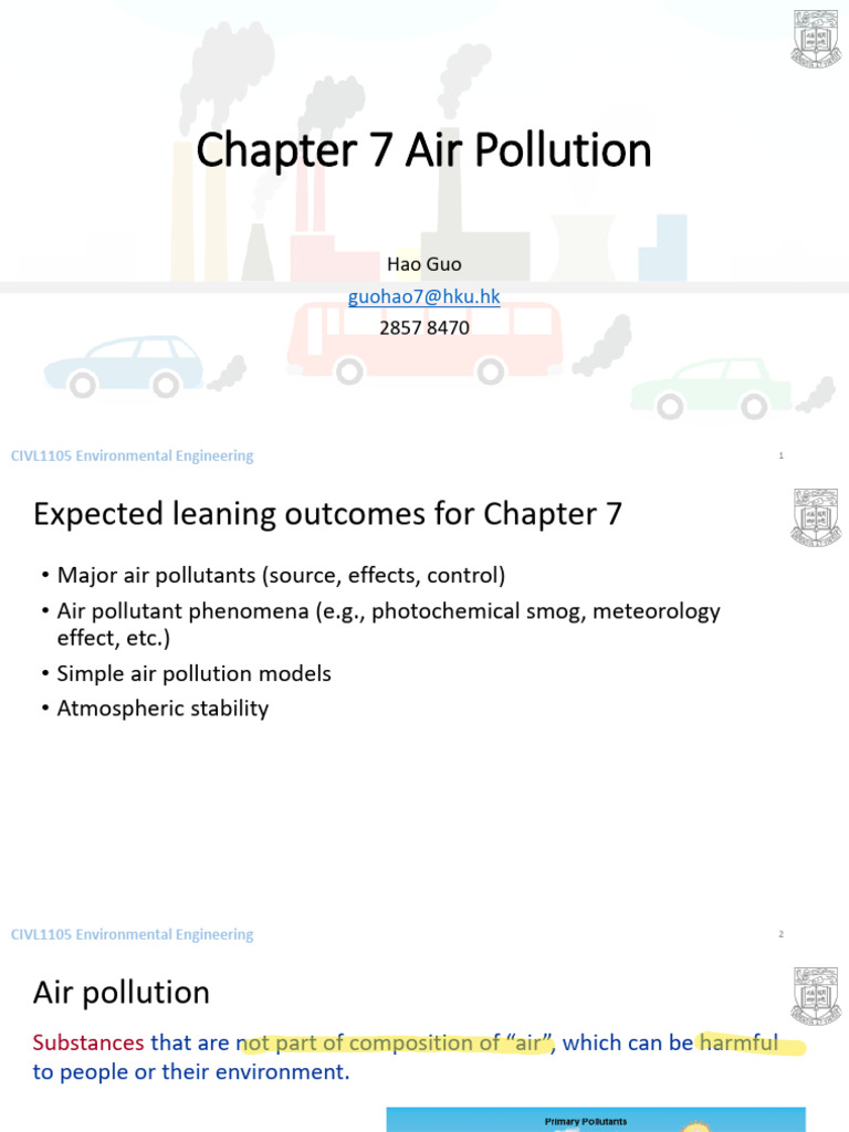 CIVL15 Chapter 7 | PDF | N Ox | Air Pollution