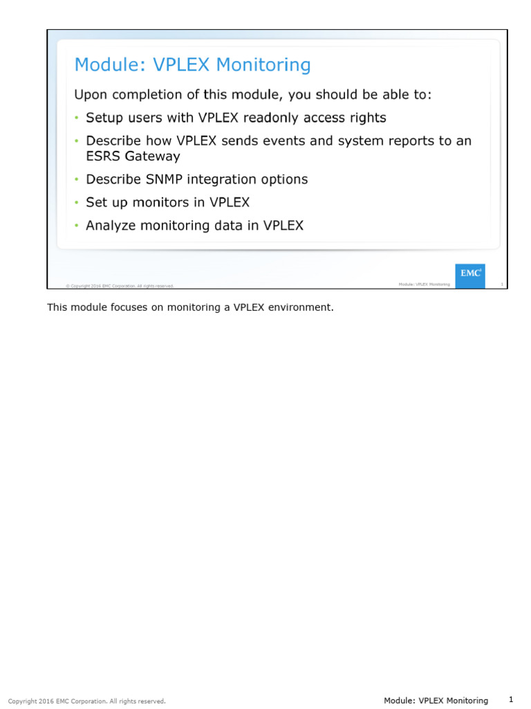 VPLEX Monitoring and RBAC Overview | PDF | Computer Engineering | Computing