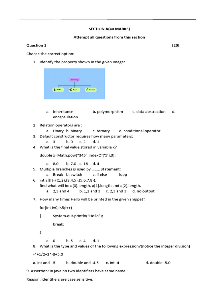 Java Programming Quiz and Exercises | PDF | Inheritance (Object ...