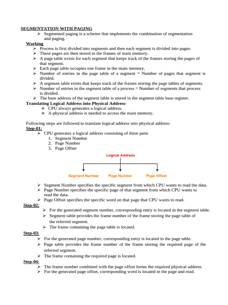 Segmented Paging: Address Translation Explained | PDF | Computer ...