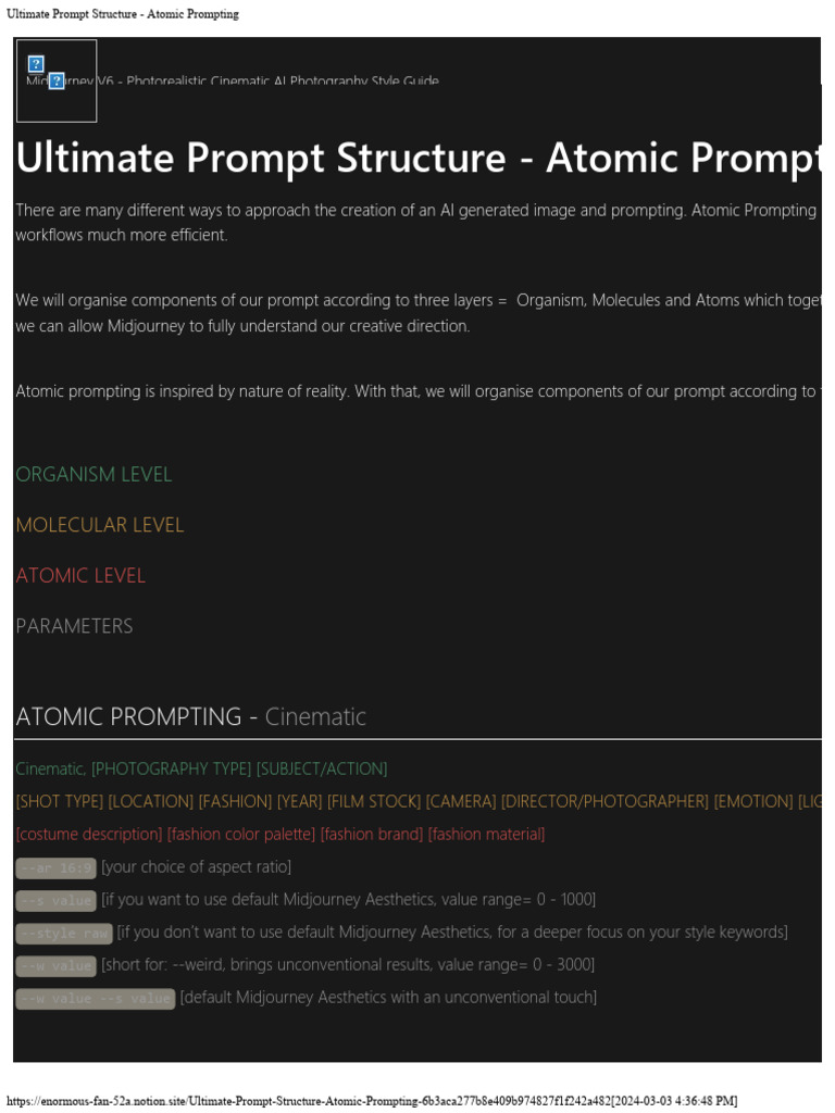 Atomic Prompting for AI Imagery | PDF