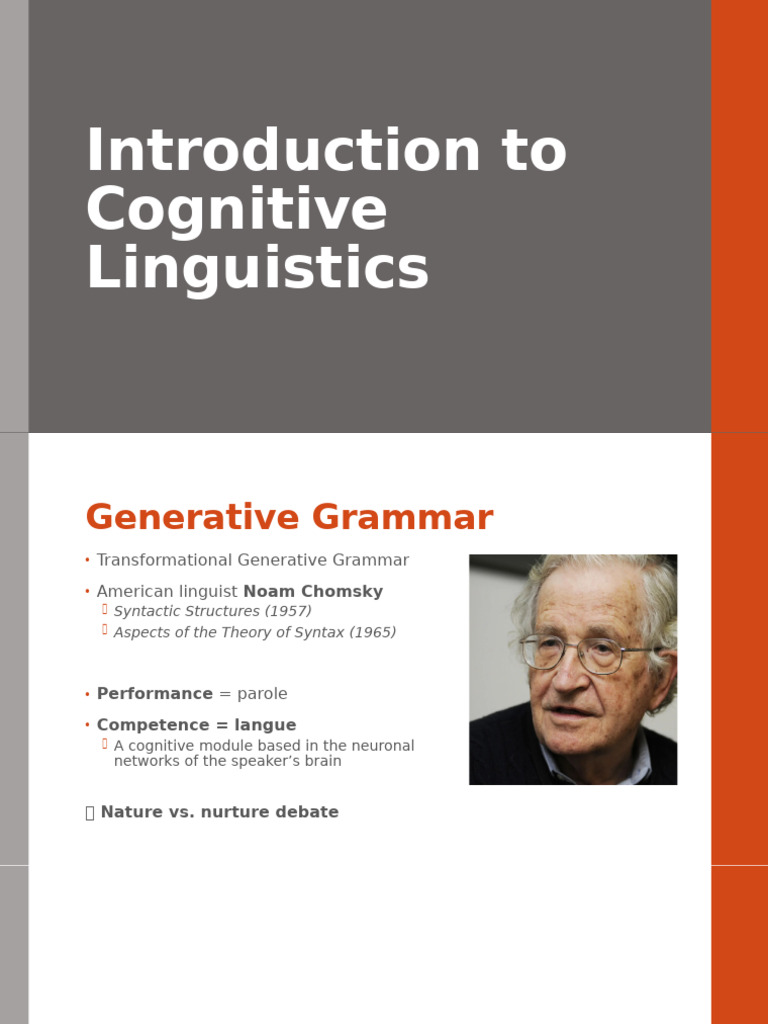 Cognitive Linguistics and Generative Grammar | PDF | Cognition | Human ...
