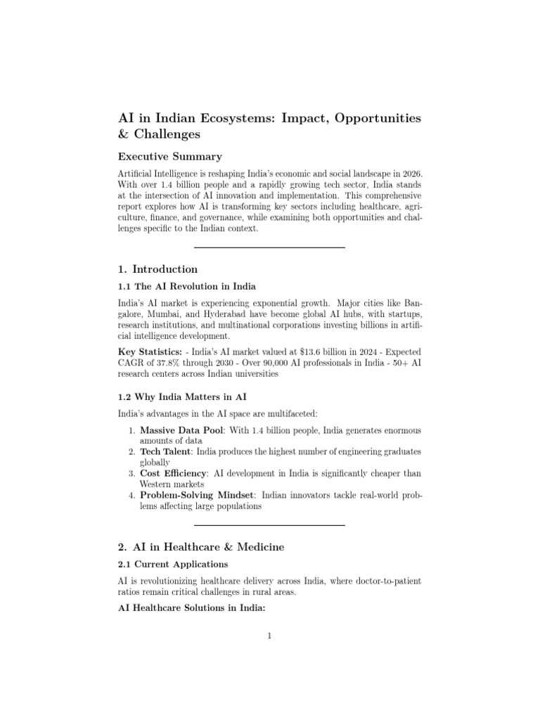 AI Impact on India's Economy & Society | PDF | Artificial Intelligence ...