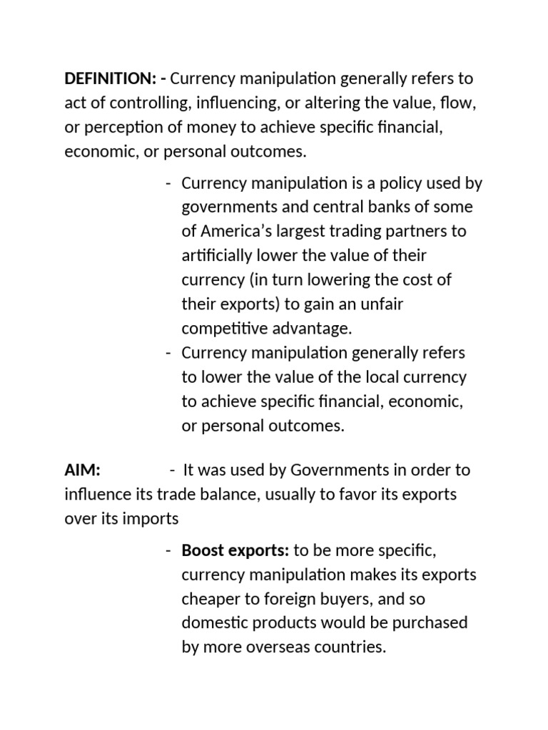 Understanding Currency Manipulation | PDF | Exchange Rate | Currency ...