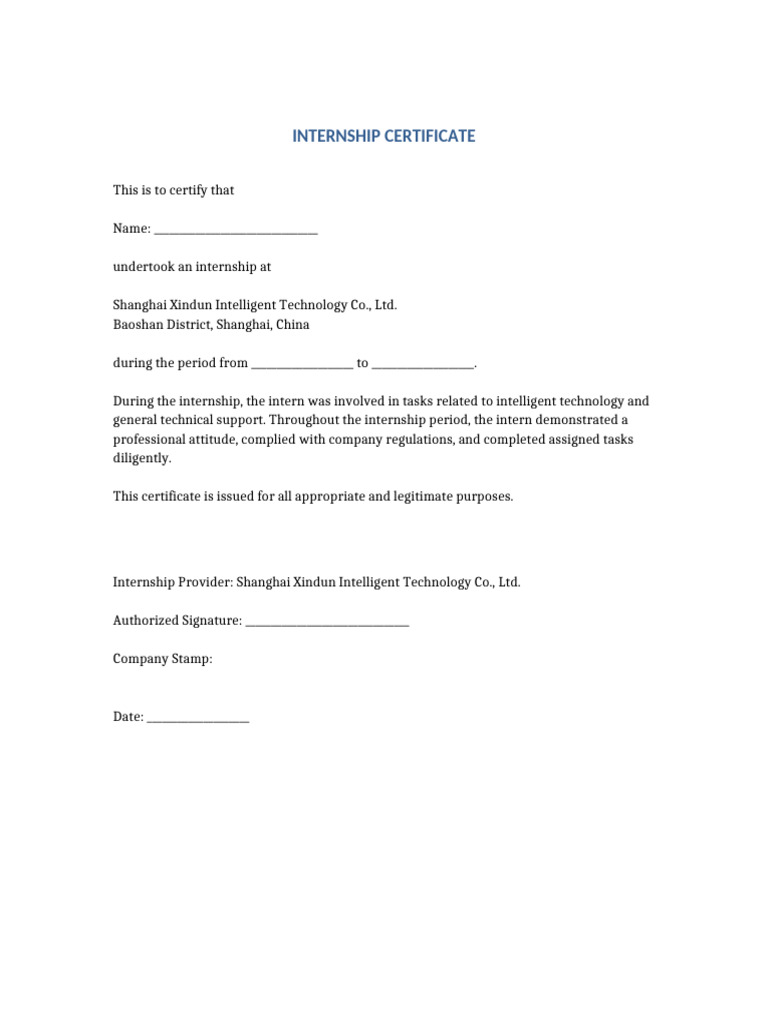 Internship Certificate Edita2e Formal | PDF