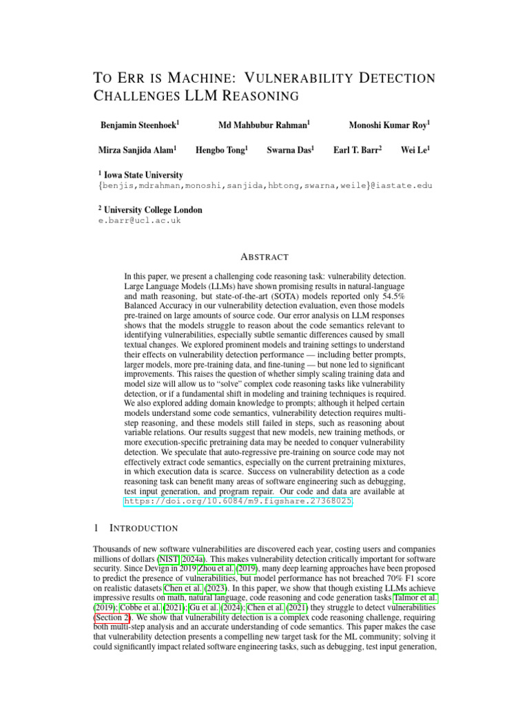 Challenges in LLM Vulnerability Detection | PDF | Pointer (Computer ...