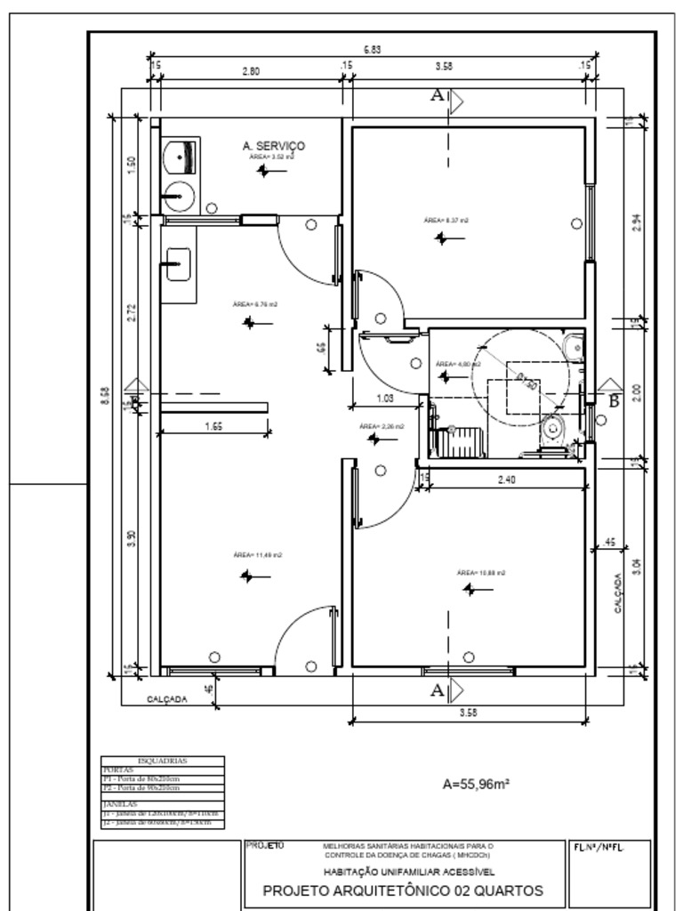 Planta Baixa de Residência Detalhada | PDF