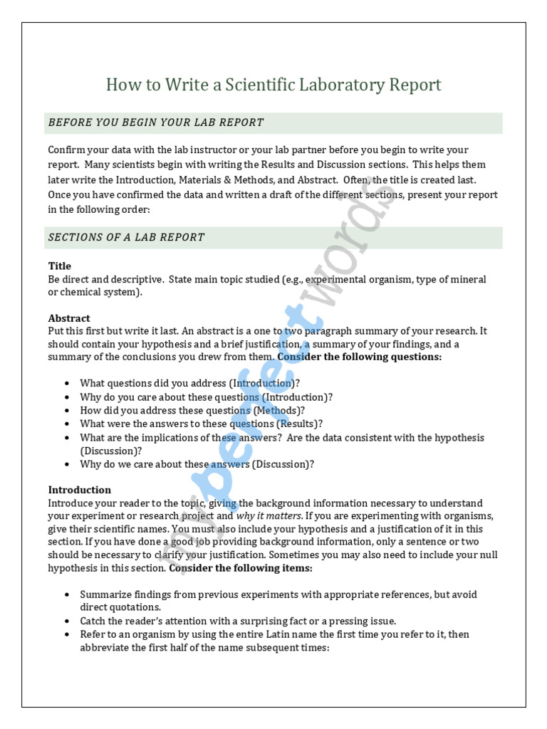 Sample Lab Report PDF | PDF | Experiment | Abstract (Summary)