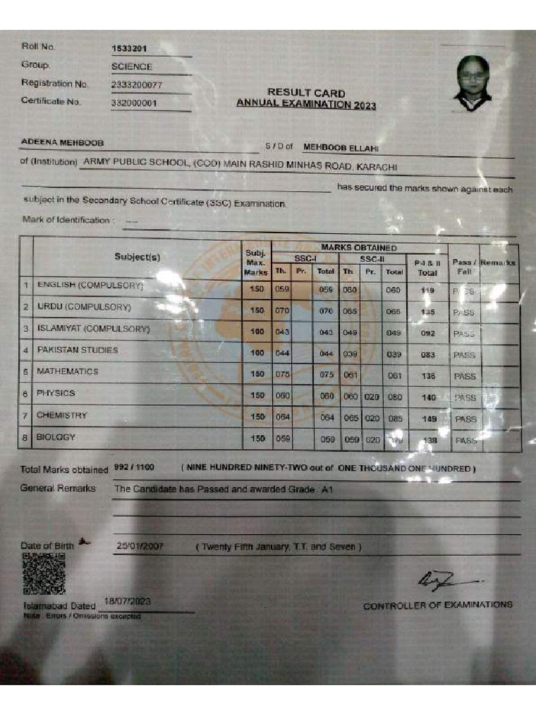 MarkSheet Matric Compressed Compressed Compressed | PDF