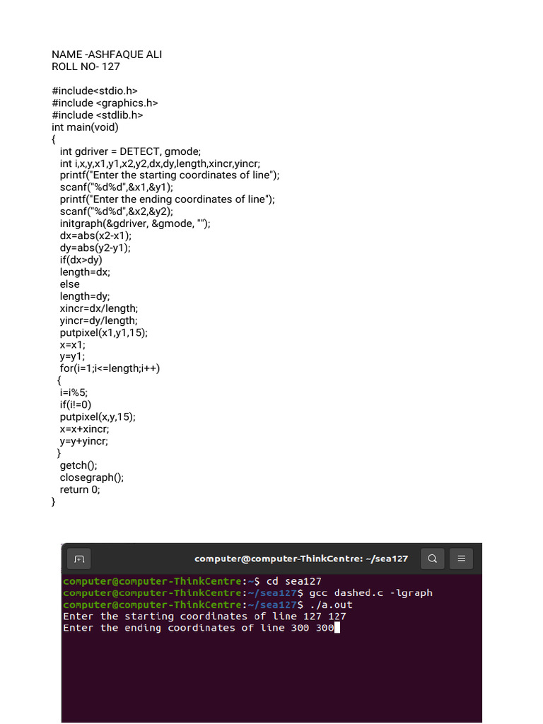 C Program for Drawing Lines in Graphics | PDF
