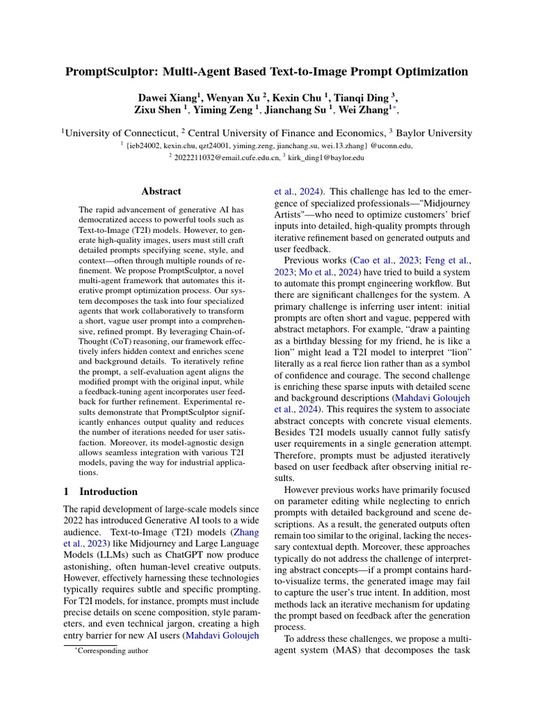 Multi-Agent T2I Prompt Optimization | PDF