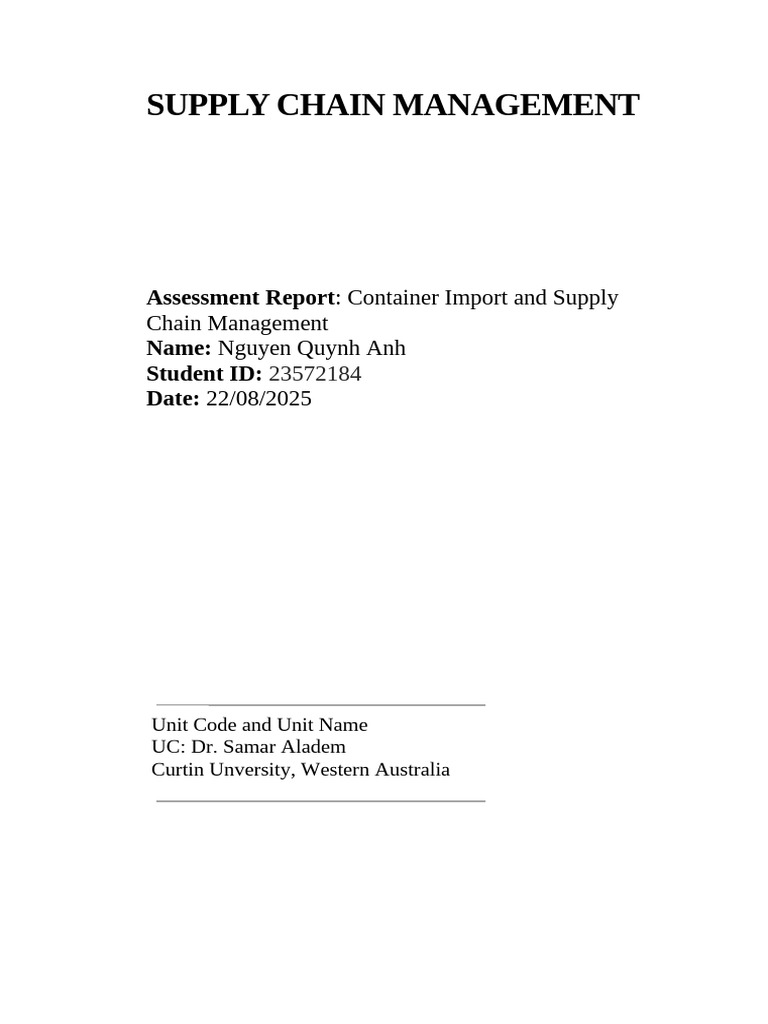 SCM | PDF | Cargo | Logistics