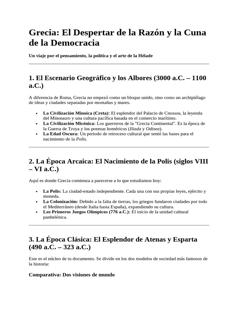 Grecia: Cuna de Democracia y Filosofía | PDF | Antigua Grecia | Esparta