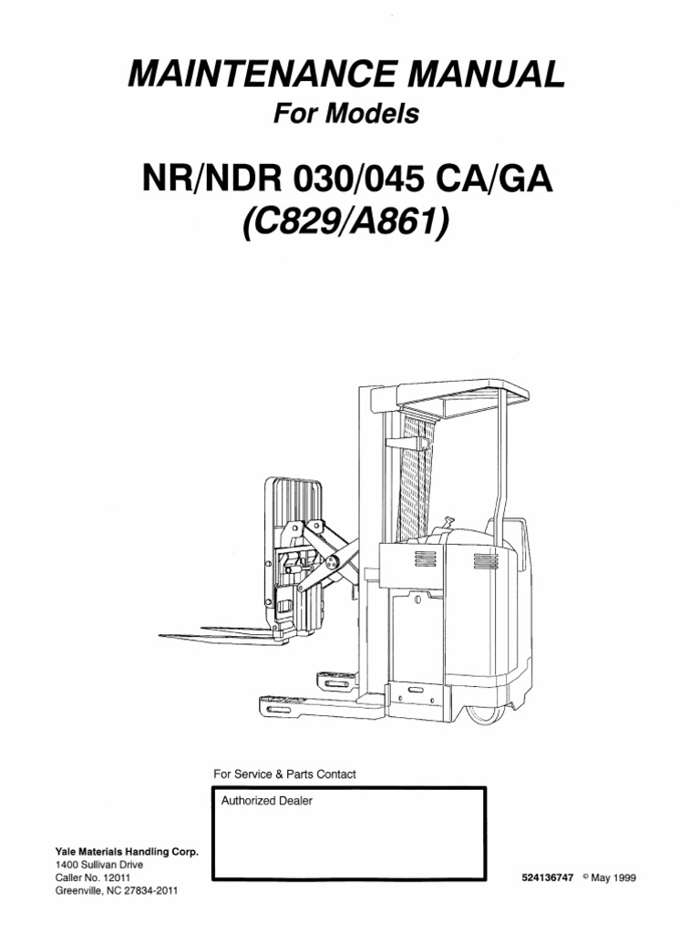 Yale C829 A861 NR 030 NR 045 NR CA NR Ga NDR 030 NDR 045 NDR CA