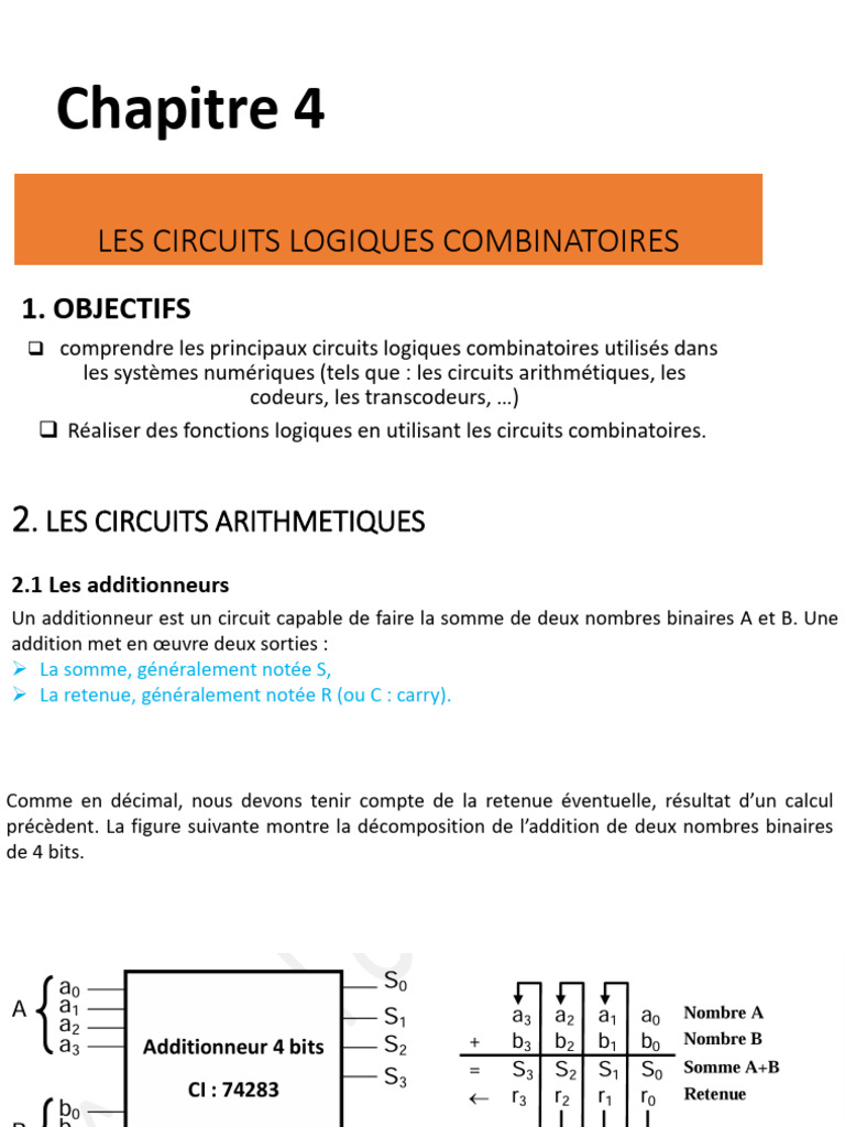 Circuits Logiques Combinatoires Essentiels | PDF | Fonction logique ...