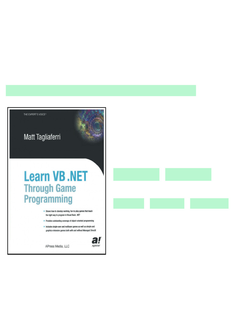 Learn VB NET Through Game Programming 1st Edition Matthew Tagliaferri ...