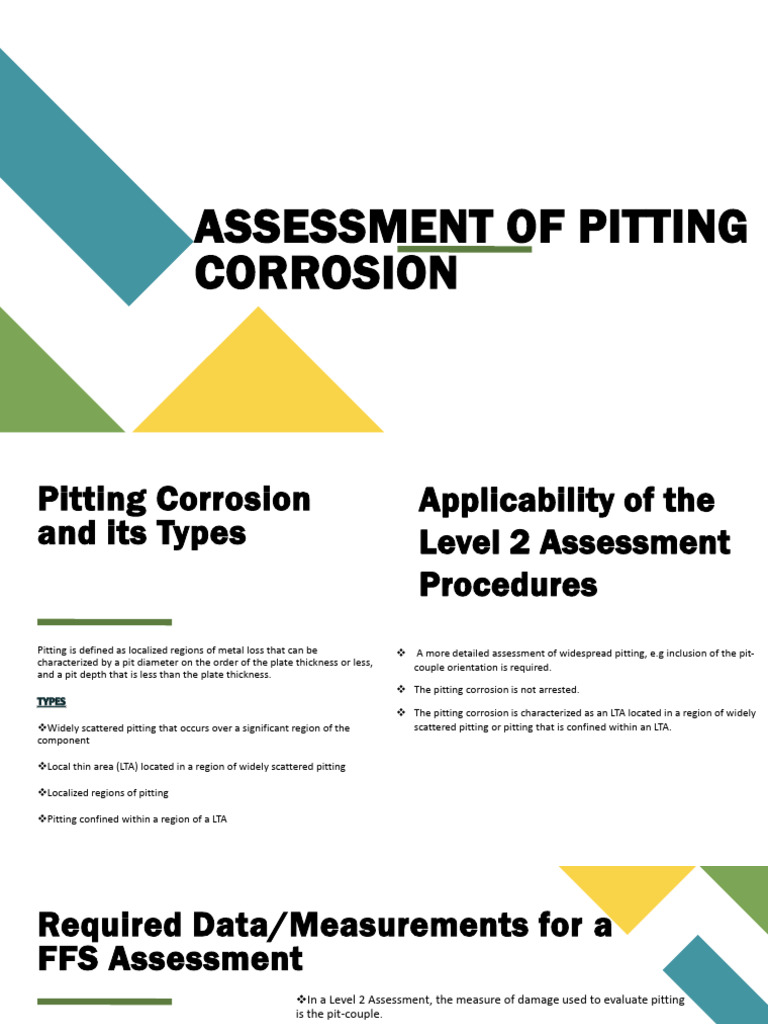 Pitting Corrosion Assessment Techniques | PDF | Stress (Mechanics ...