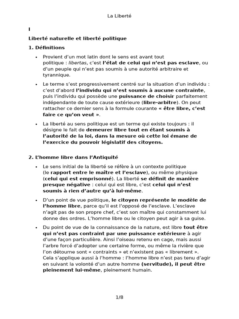 Comprendre la Liberté et ses Enjeux | PDF | Liberté | Déterminisme