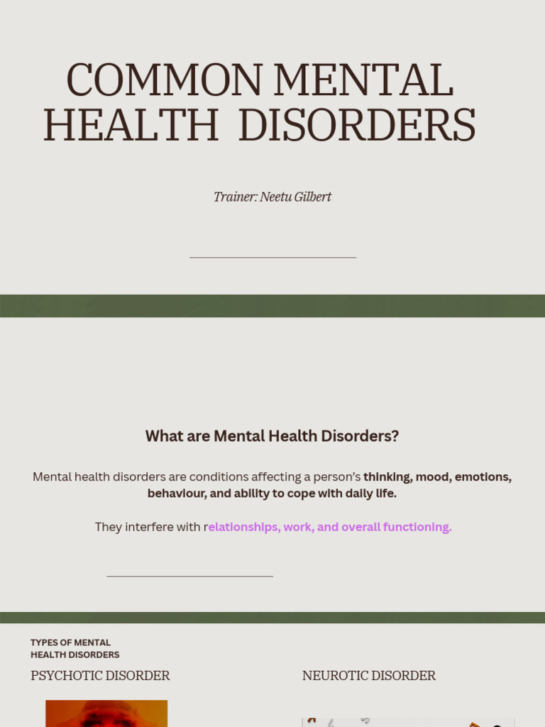 Overview of Common Mental Health Disorders | PDF | Obsessive–Compulsive ...