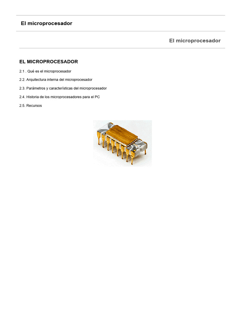 Guía Completa sobre Microprocesadores | PDF | Microprocesador | Caché ...