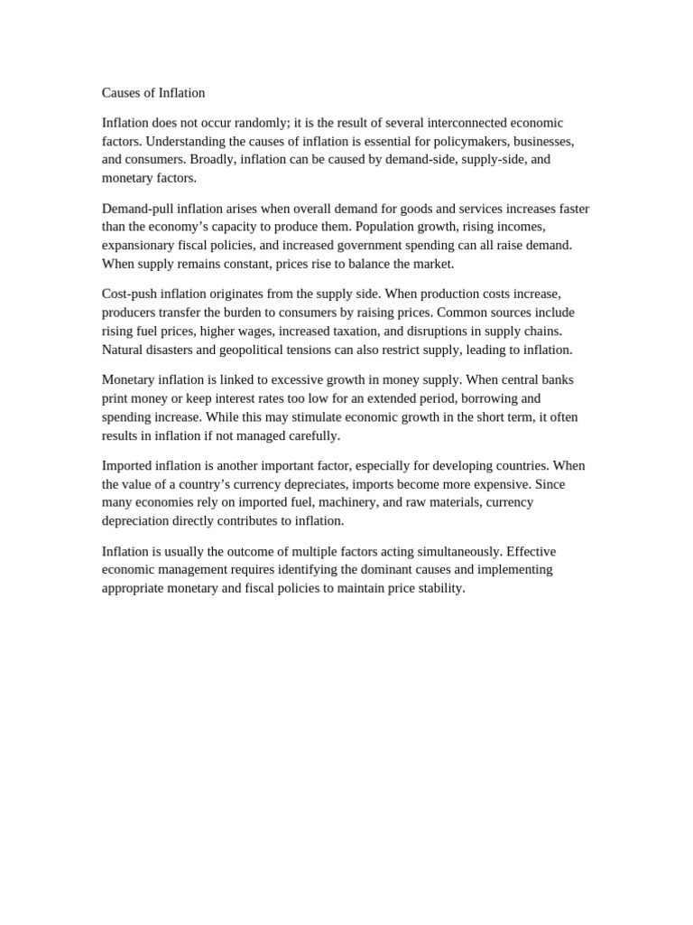 Understanding Inflation Causes | PDF