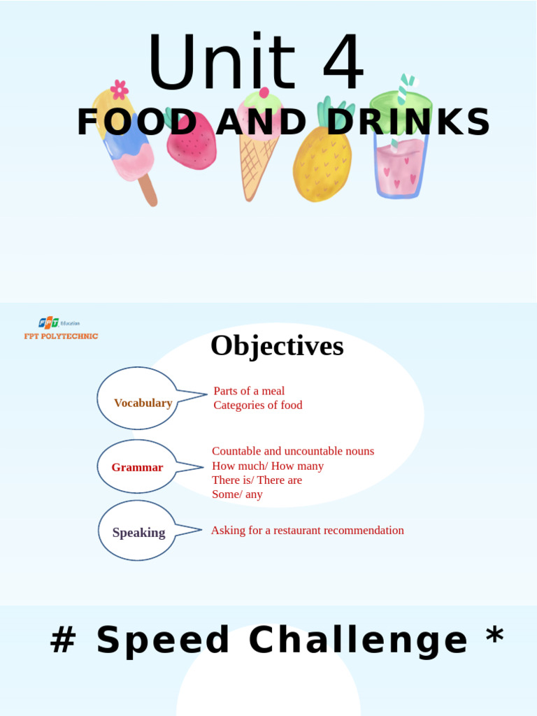 Practice 13_U4 buổi 1 | PDF | Meal | Hors D'oeuvre