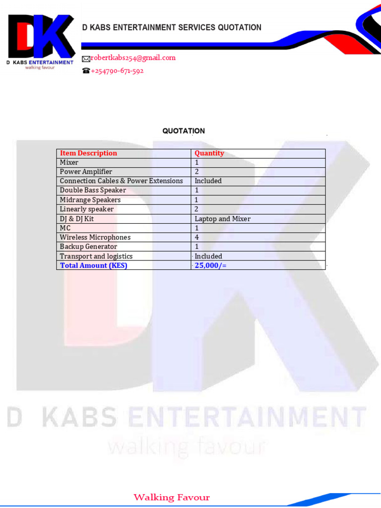DJ Equipment Quotation for Events | PDF
