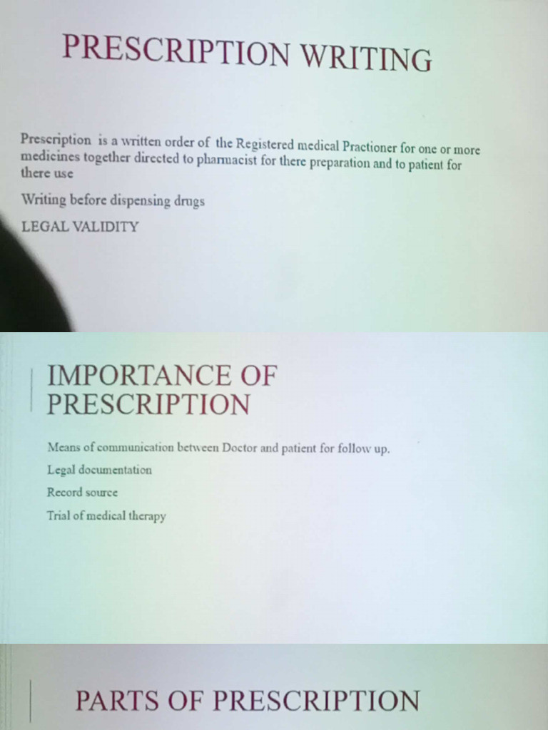 Prescription Writing | PDF