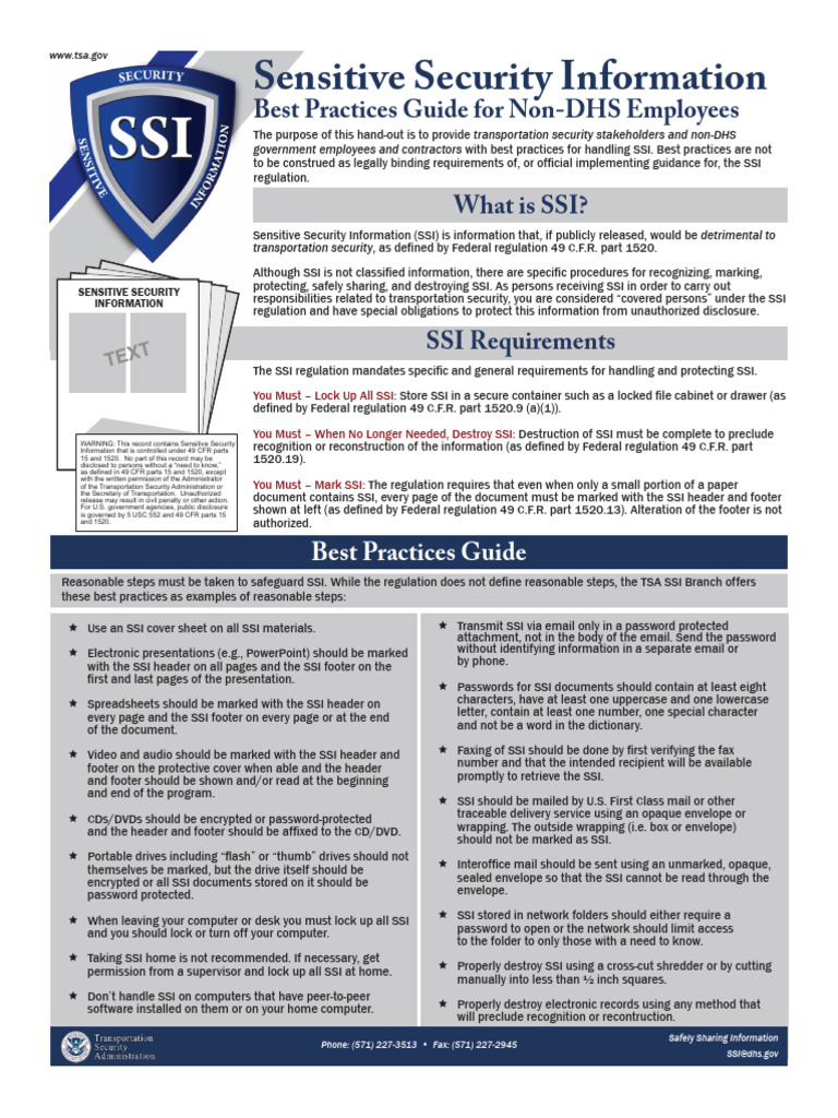 SSI Best Practices for Non-DHS Employees | PDF | Computing