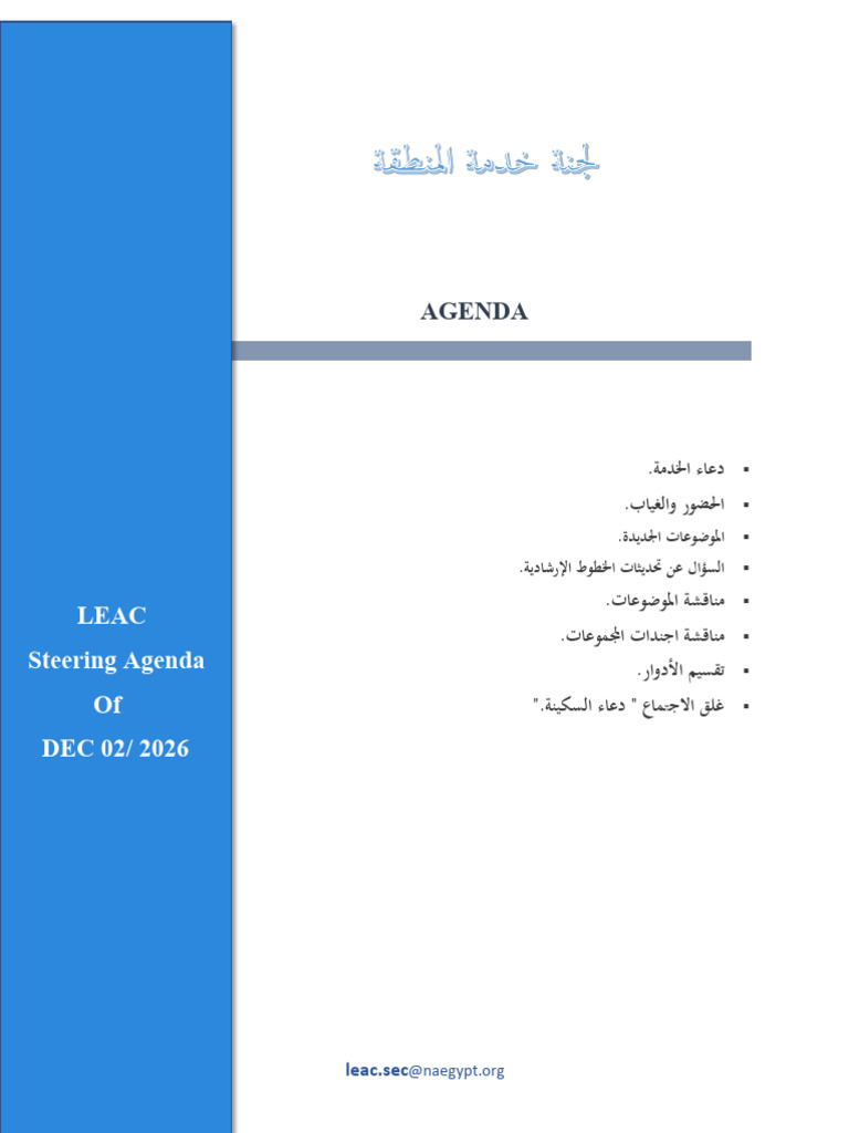 LEAC Steering Agenda JAN 2025 | PDF