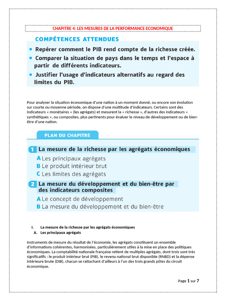 Mesures de la performance économique | PDF | Produit intérieur brut ...