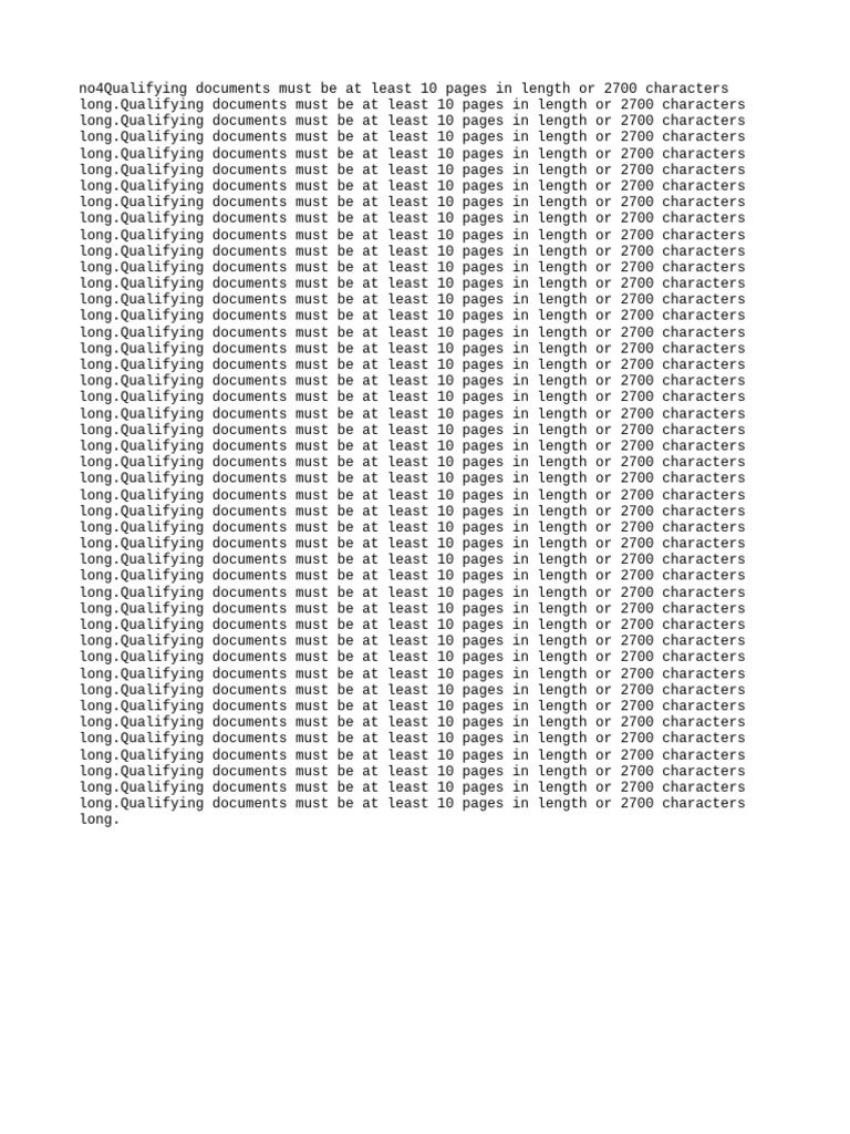 Qualifying Document Length Requirements | PDF