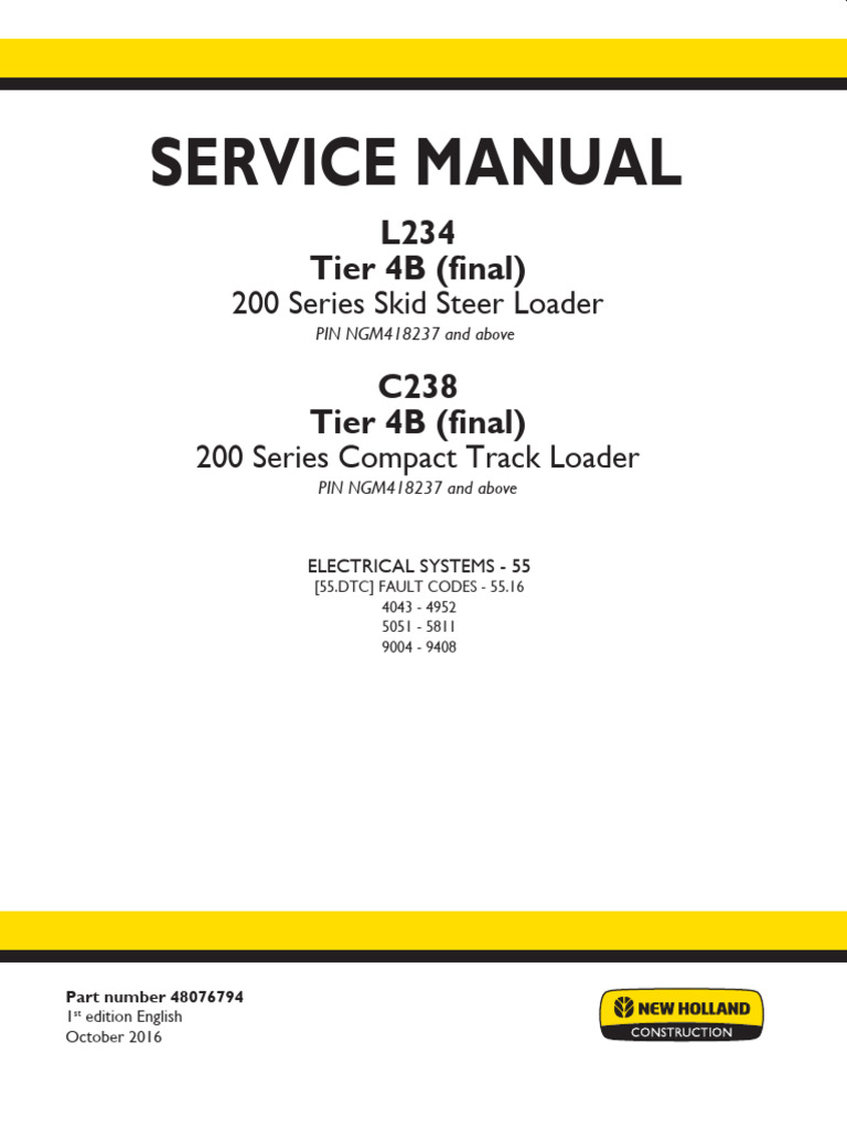 Skid Steer Loader Electrical Fault Codes | PDF | Electrical Connector ...
