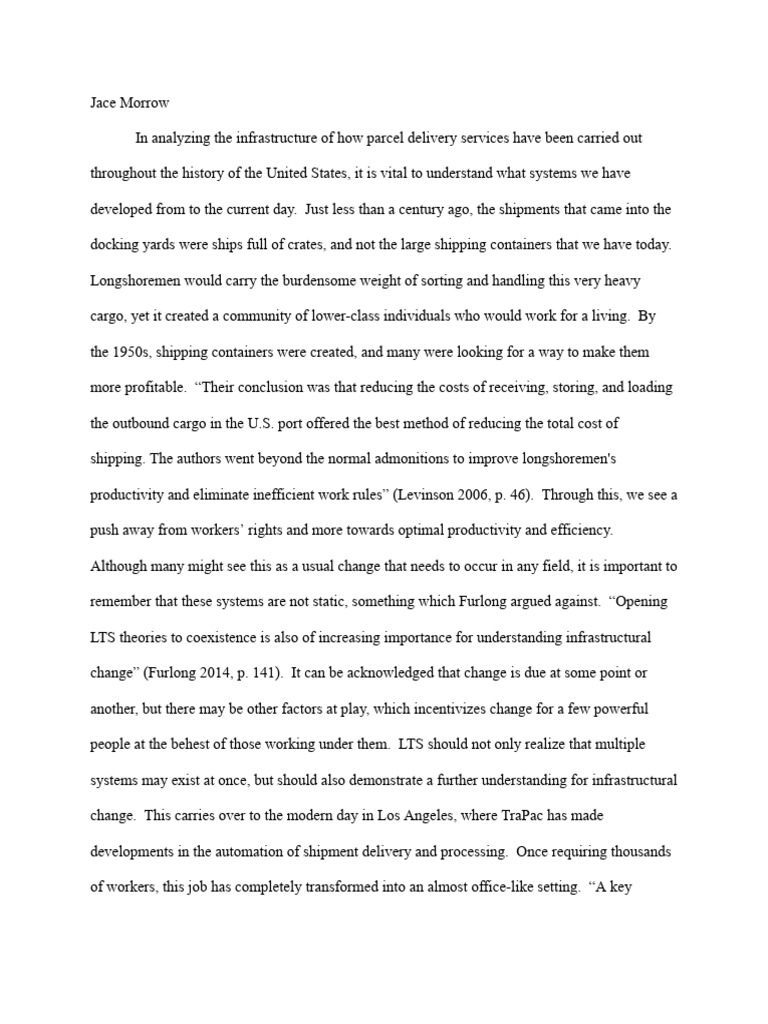 Morrow - Week 3 Response Paper | PDF | Cargo | Economies
