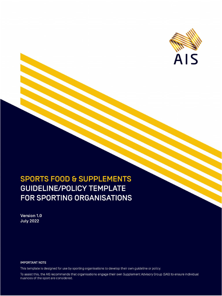 Sports Food and Supplements Policy Guide | PDF | Dietary Supplements ...