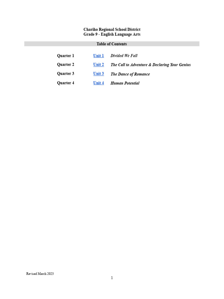 Grade 9 English Language Arts Curriculum | PDF | Narrative | Information